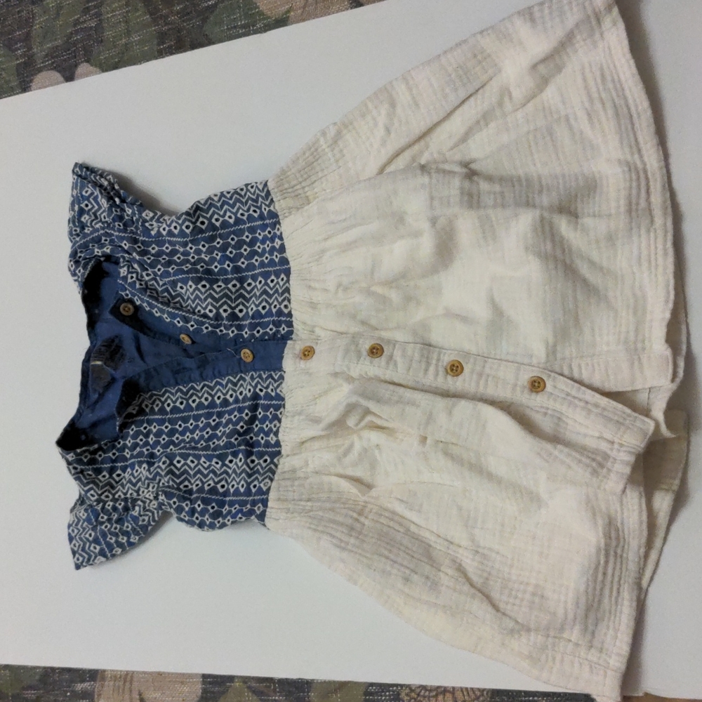 Genuine kids embroidered gauze dress